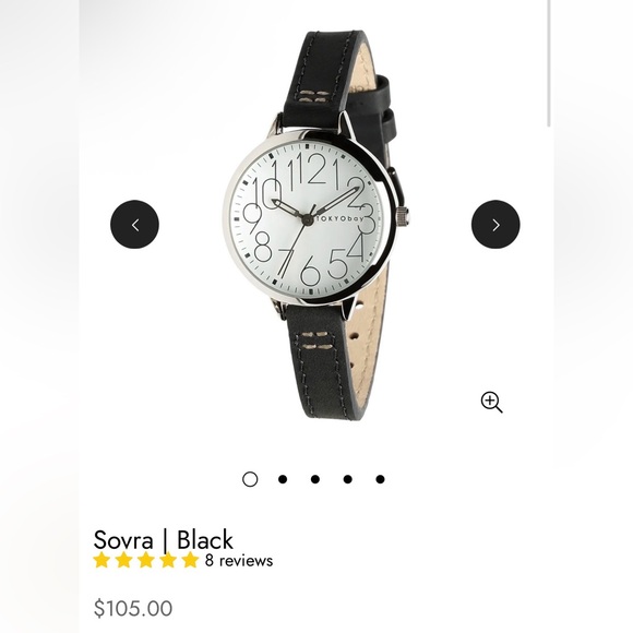 TOKYObay Sorva Light Cream Leather Strap Watch with black dial - Picture 9 of 9